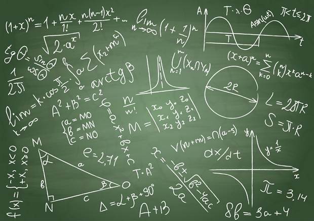 Gambar a complex mathematical formula written on a blackboard